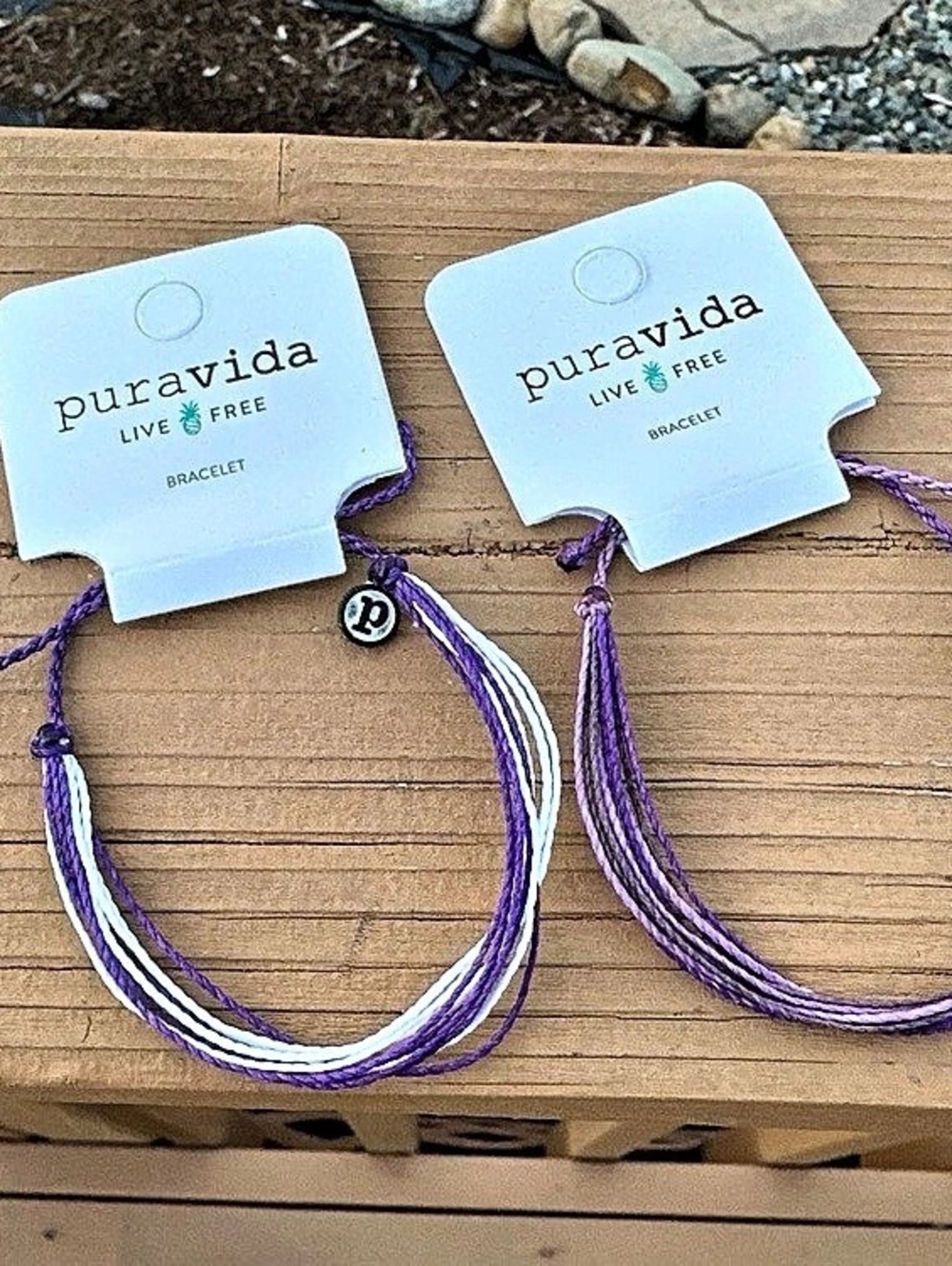 puravida Purple & White Bracelets NWT X 2